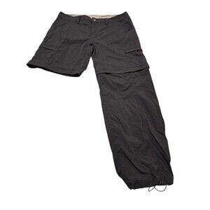 Royal Robbins Hiking Pants Womens 12S Black Convertible to Shorts Outdoor I2.2